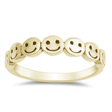 Load image into Gallery viewer, Sterling Silver Yellow Gold Plated Smiley Face Ring
