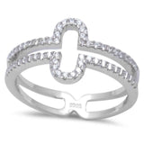 Sterling Silver New Design Cz Fashion RingAnd Width 11mm