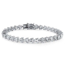 Load image into Gallery viewer, Sterling Silver Heart Cubic Zirconia Bracelet