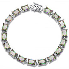 Load image into Gallery viewer, Sterling Silver Radian Cut Rainbow Topaz Bracelet