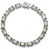 Sterling Silver Radian Cut Rainbow Topaz Bracelet