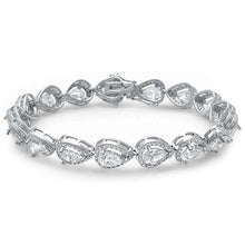 Load image into Gallery viewer, Sterling Silver Pear Shape Cubic Zirconia BraceletAnd Length 7