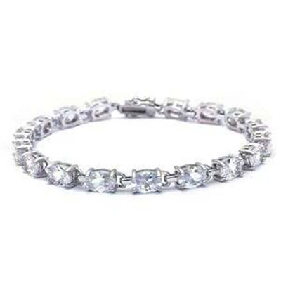 Sterling Silver 13.5CT Oval Cut Fine Cubic Zirconia Bracelet