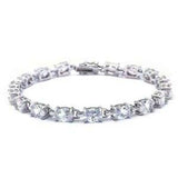 Sterling Silver 13.5CT Oval Cut Fine Cubic Zirconia Bracelet