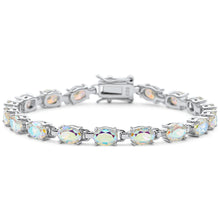 Load image into Gallery viewer, Sterling Silver Oval Light Rainbow Topaz Bracelet-13.5ct,7.25 inches