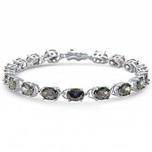 Load image into Gallery viewer, Sterling Silver Oval Rainbow Topaz Bracelet