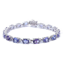 Load image into Gallery viewer, Sterling Silver 13.5CT Oval Cut Tanzanite Bracelet