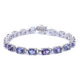 Sterling Silver 13.5CT Oval Cut Tanzanite Bracelet