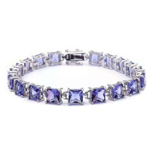 Load image into Gallery viewer, Sterling Silver 24CT Princess Cut Tanzanite Bracelet