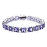 Sterling Silver 24CT Princess Cut Tanzanite Bracelet