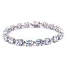 Load image into Gallery viewer, Sterling Silver 16.5CT Round Fine Cubic Zirconia Bracelet