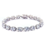 Sterling Silver 16.5CT Round Fine Cubic Zirconia Bracelet