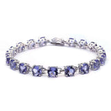 Sterling Silver 16.5CT Round Tanzanite Bracelet