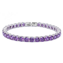 Load image into Gallery viewer, Sterling Silver 14.5CT Round Amethyst Bracelet