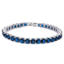 Load image into Gallery viewer, Sterling Silver 14.5CT Round Blue Sapphire Bracelet