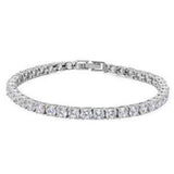 Sterling Silver 14.5CT Round Fine Cz Bracelet