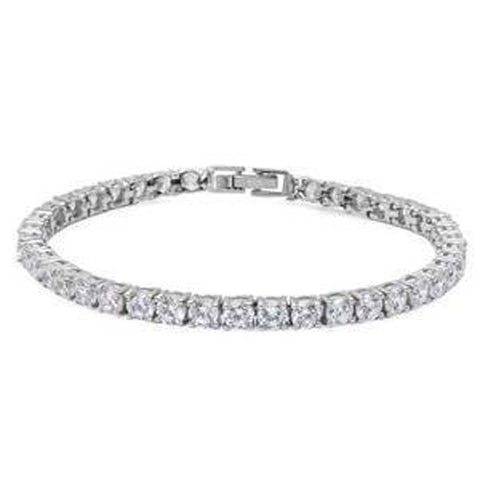 Sterling Silver 14.5CT Round Fine Cz Bracelet