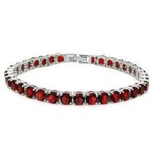 Load image into Gallery viewer, Sterling Silver 14.5CT Round Red Garnet Bracelet