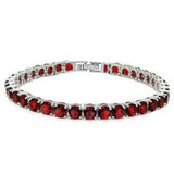 Sterling Silver 14.5CT Round Red Garnet Bracelet