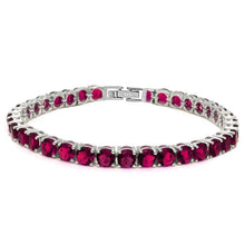 Load image into Gallery viewer, Sterling Silver 14.5CT Round Ruby Bracelet