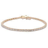 Sterling Silver Yellow Gold Plated Bezel Set Cz Bracelet