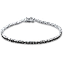 Load image into Gallery viewer, Sterling Silver Elegant Round Black Onyx .925 Tennis BraceletAnd Length 7 inch