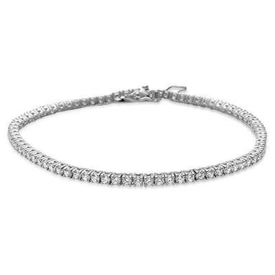 Sterling Silver 4 prong Tennis Cubic Zirconia Bracelet
