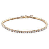 Sterling Silver Yellow Gold Plated 4 prong Tennis Cz Bracelet
