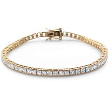 Load image into Gallery viewer, Sterling Silver Yellow Gold Plated Bezel Set Cubic Zirconia Bracelet
