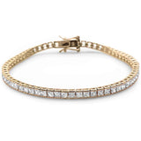 Sterling Silver Yellow Gold Plated Bezel Set Cubic Zirconia Bracelet