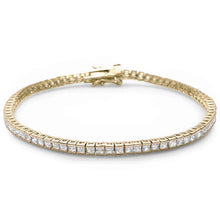 Load image into Gallery viewer, Sterling Silver Yellow Gold Plated Bezel Set Cubic Zirconia Bracelet