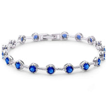 Load image into Gallery viewer, Sterling Silver Elegant Round Blue Sapphire .925 Tennis BraceletAnd Length 7 inch