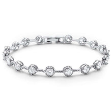 Load image into Gallery viewer, Sterling Silver Elegant Round Cubic Zirconia .925 Tennis BraceletAnd Length 7 inch