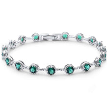 Load image into Gallery viewer, Sterling Silver Elegant Round Emerald .925 Tennis BraceletAnd Length 7 inch