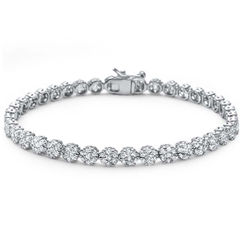 Sterling Silver Elegant Round Cubic Zirconia .925 Tennis BraceletAnd Length 7inch