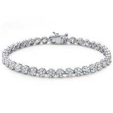 Load image into Gallery viewer, Sterling Silver Elegant Round Cubic Zirconia .925 Tennis BraceletAnd Length 7inch