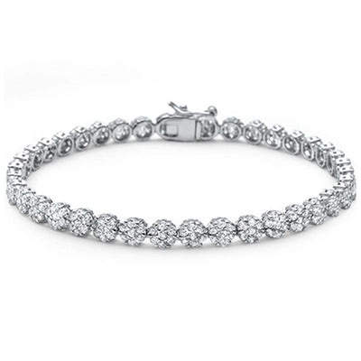Sterling Silver Elegant Round Cubic Zirconia .925 Tennis BraceletAnd Length 7inch