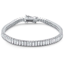 Load image into Gallery viewer, Sterling Silver Elegant Baguette Cubic Zirconia .925 Tennis BraceletAnd Length 7 inch