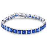 Sterling Silver Elegant Blue Sapphire .925 Tennis BraceletAnd Length 7 inch