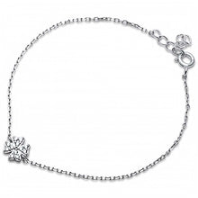 Load image into Gallery viewer, Sterling Silver Cubic Zirconia Clover Bracelet