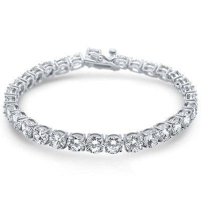 Sterling Silver 6mm Round Fine Cz Bracelet