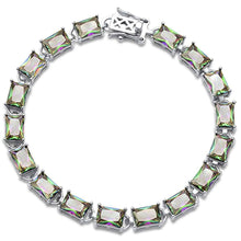 Load image into Gallery viewer, Sterling Silver 17.50CT Radiant Cut Rainbow Topaz Bracelet