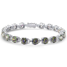 Load image into Gallery viewer, Sterling Silver 16.5CT Round Rainbow Topaz Bracelet