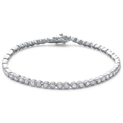 Sterling Silver Elegant 7  Round Cubic Zirconia .925 Tennis BraceletAnd Length 7