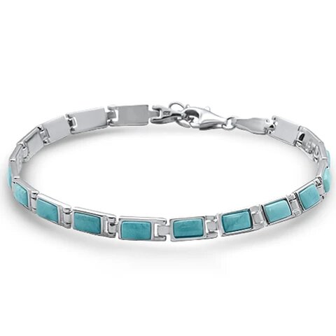 Sterling Silver New Natural Larimar Bracelet