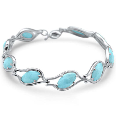 Sterling Silver Natural Larimar New Design Bracelet