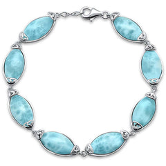 Sterling Silver Natural Larimar New Design Bracelet