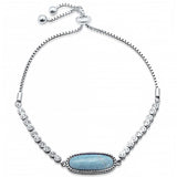 Sterling Silver Adjustable Larimar Bar Bracelet