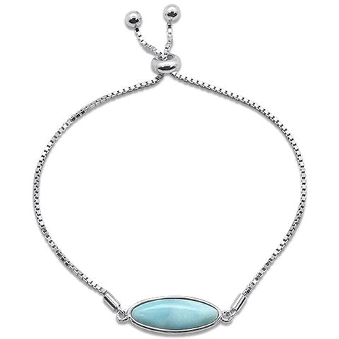 Sterling Silver New Natural Larimar Bracelet