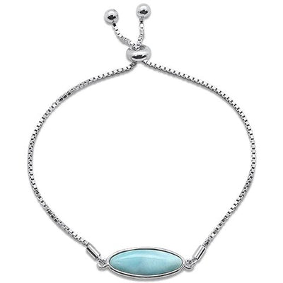 Sterling Silver New Natural Larimar Bracelet